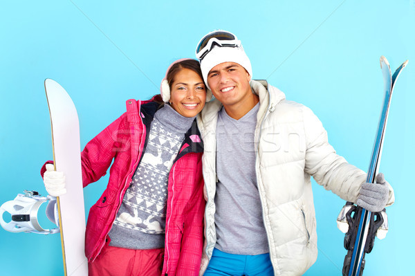 Sports d'hiver portrait joli fille bel homme [[stock_photo]] © pressmaster