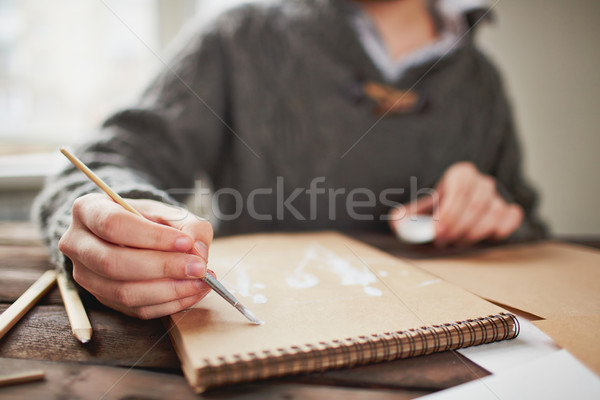 Drawing with gouache Stock photo © pressmaster