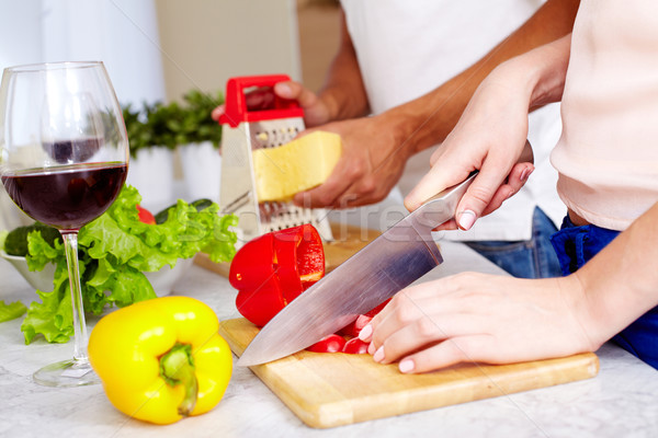 Cutting pepper Stock photo © pressmaster