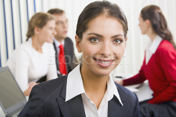 Foto d'archivio: Di · successo · donna · sorriso · colleghi
