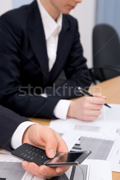 Schrijven sms afbeelding mannelijke hand Stockfoto © pressmaster
