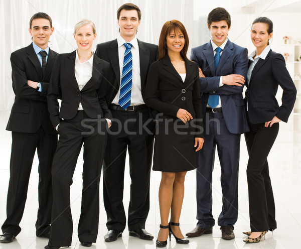 Business-Team Porträt stehen Zeile schauen Stock foto © pressmaster