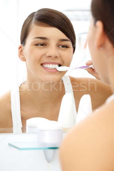 Soins dentaires image joli Homme miroir [[stock_photo]] © pressmaster