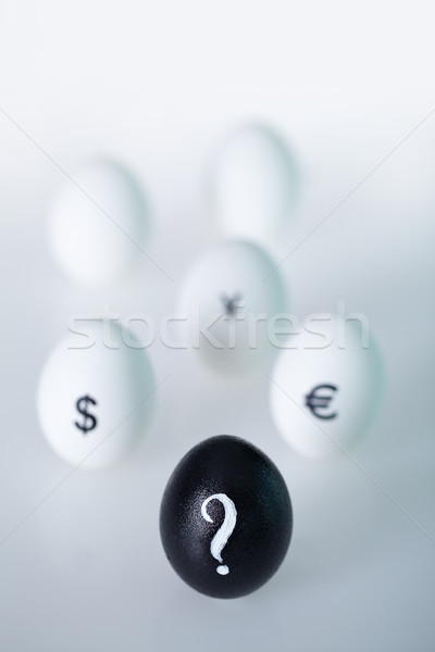 Raadsel afbeelding zwarte ei vraagteken groep Stockfoto © pressmaster