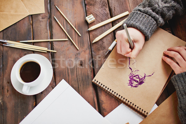рисунок человека изображение Кубок кофе объекты Сток-фото © pressmaster