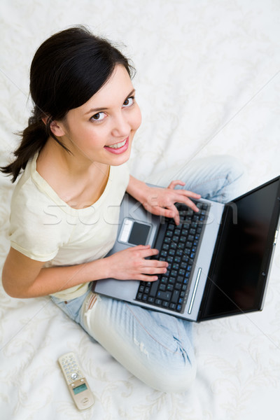 Girl with laptop Stock photo © pressmaster