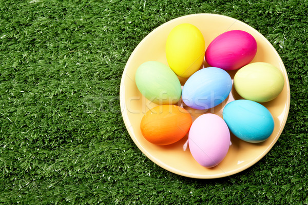 Pasqua immagine parecchi uova colorate piatto primavera Foto d'archivio © pressmaster
