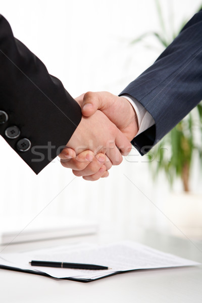 Strângere de mână fotografie parteneri de afaceri trata afaceri mână Imagine de stoc © pressmaster