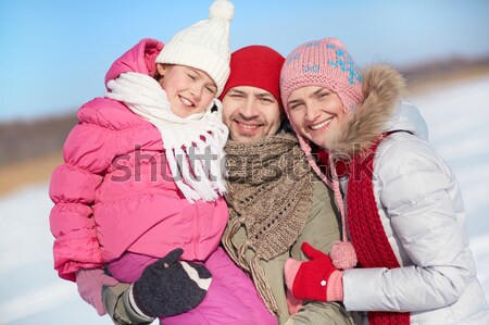 Portré boldog pár meleg ruházat készít Stock fotó © pressmaster