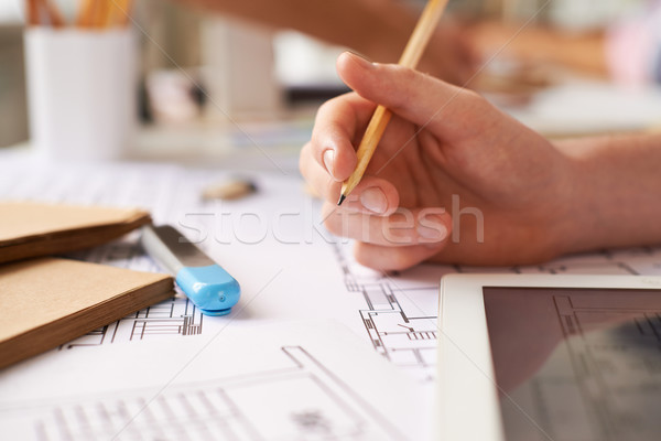 Hand with pencil Stock photo © pressmaster