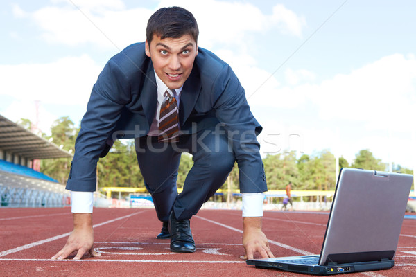開始 画像 ビジネスマン 準備 レース ノートパソコン ストックフォト © pressmaster