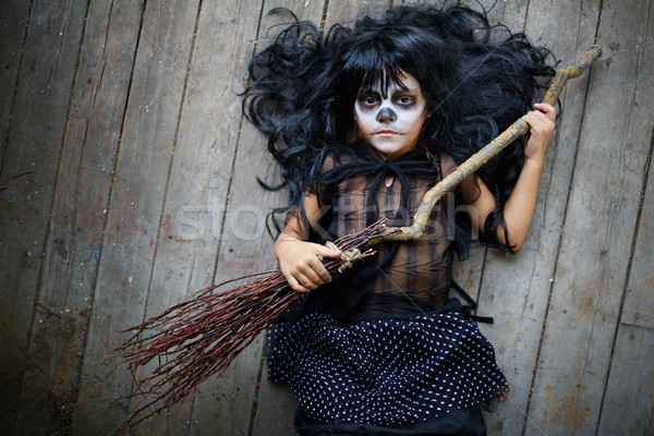 Kid with broom Stock photo © pressmaster