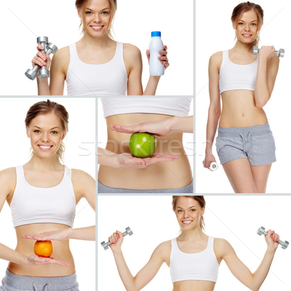 Vie saine collage fille femme Photo stock © pressmaster