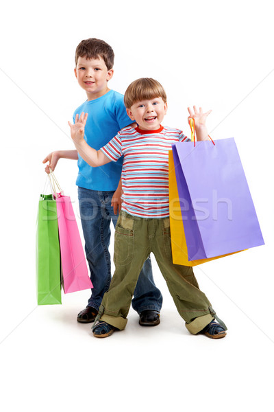 Brothers with bags Stock photo © pressmaster