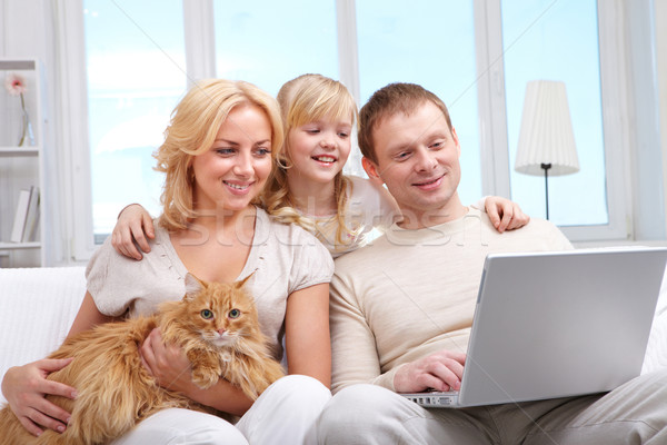 Stock photo: Family with computer