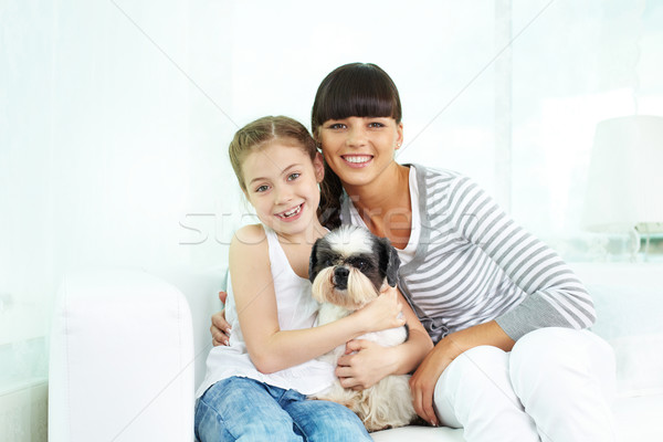 Family with dog Stock photo © pressmaster