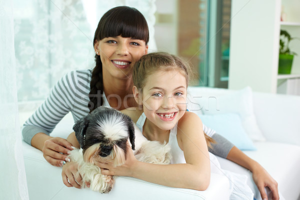 Семейный портрет портрет счастливая девушка матери ПЭТ Сток-фото © pressmaster