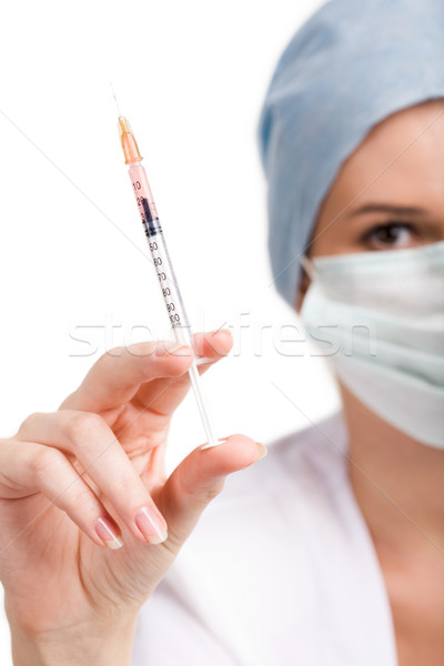 Orvosi eljárás fotó orvosi injekciós tű oltás bent Stock fotó © pressmaster