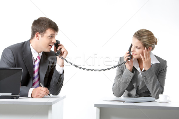 Negocjacje portret telefon patrząc Zdjęcia stock © pressmaster