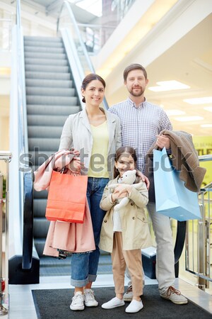幸せ 肖像 幸せな家族 4 ショッピングバッグ 女性 ストックフォト © pressmaster