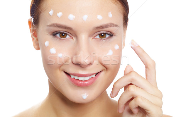 Gesichtspflege frischen Frau Sahne Maske Stock foto © pressmaster