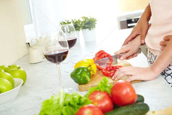 Cutting pepper Stock photo © pressmaster