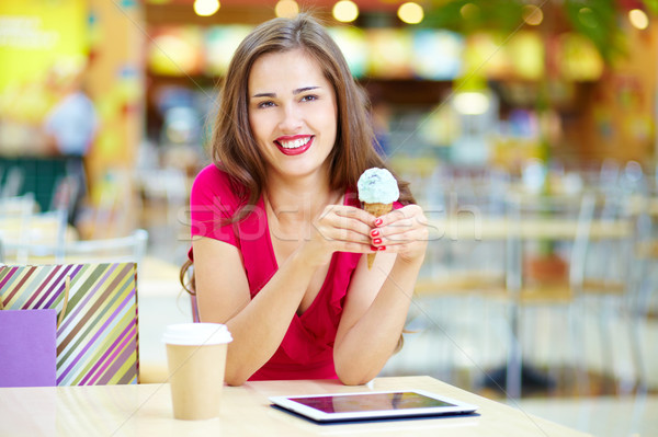 Stock photo: Modern tech and ice-cream