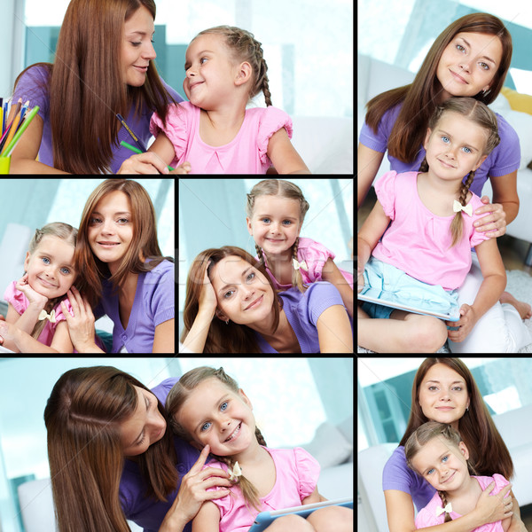 享受 一起 拼貼 可愛 小女孩 媽媽 商業照片 © pressmaster