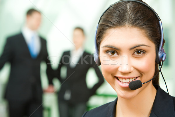 Tanácsadó headset portré barátságos emberek üzlet Stock fotó © pressmaster