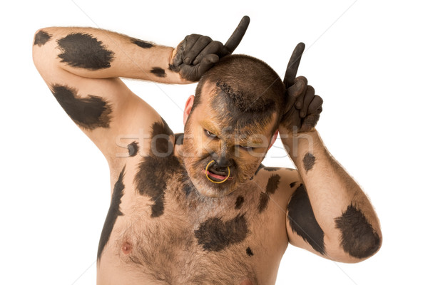 [[stock_photo]]: Photo · homme · peint · ox