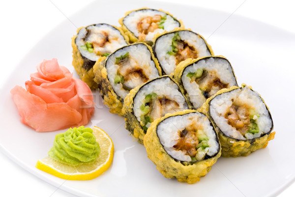 Foto d'archivio: Maki · immagine · sushi · zenzero · wasabi · piatto