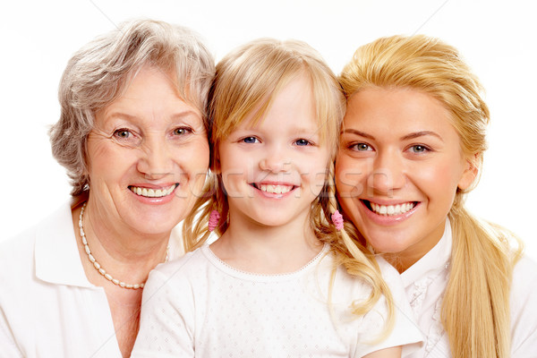 Stock foto: Zusammengehörigkeit · Gesichter · Großmutter · Erwachsenen · Tochter · Enkelkind