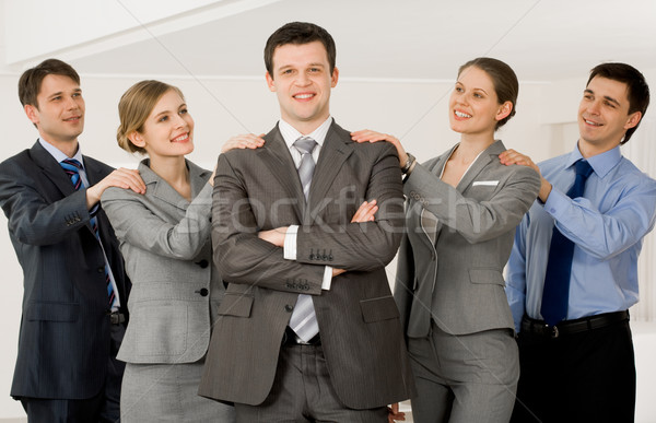 Egység portré okos üzletemberek kezek üzlet Stock fotó © pressmaster