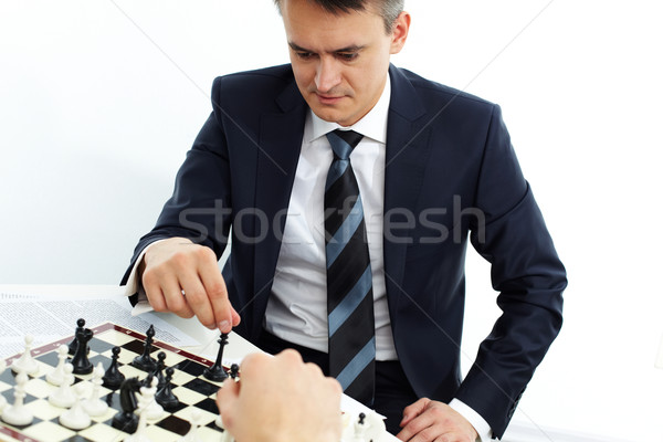 ゲーム チェス 画像 ビジネスマン 思考 演奏 ストックフォト © pressmaster