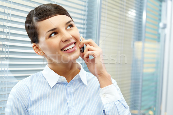 Stockfoto: Telefoon · praten · afbeelding · jonge · mooie · secretaris