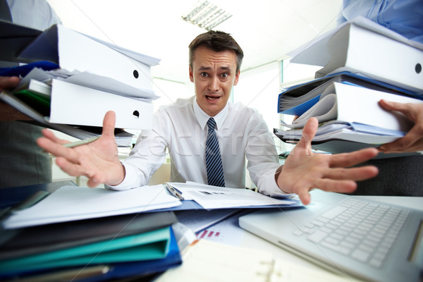Overloaded with paperwork Stock photo © pressmaster