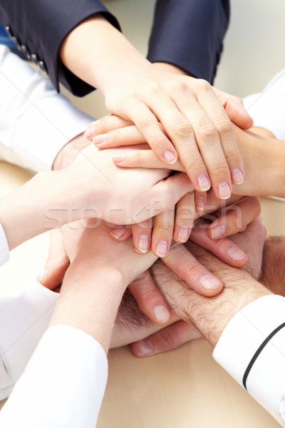 Támogatás kép üzletemberek kezek felső egyéb Stock fotó © pressmaster