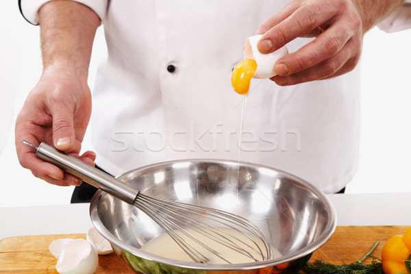 Stock foto: Bild · Koch · Hände · Stahl · Kochen · defekt