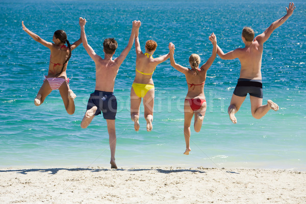 Aller lac portrait cinquième adolescents sautant [[stock_photo]] © pressmaster