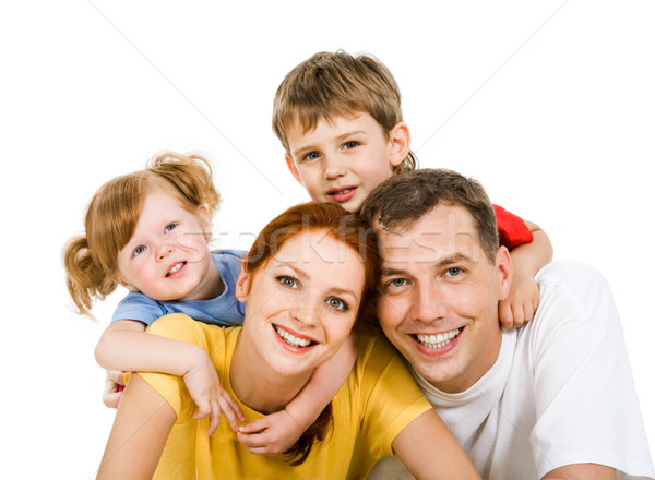 Grupo de personas retrato cuatro personas junto blanco familia Foto stock © pressmaster