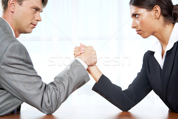 Działalności konkurencja portret armwrestling patrząc Zdjęcia stock © pressmaster