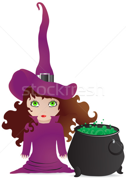 witch with a cauldron Stock photo © pressmaster