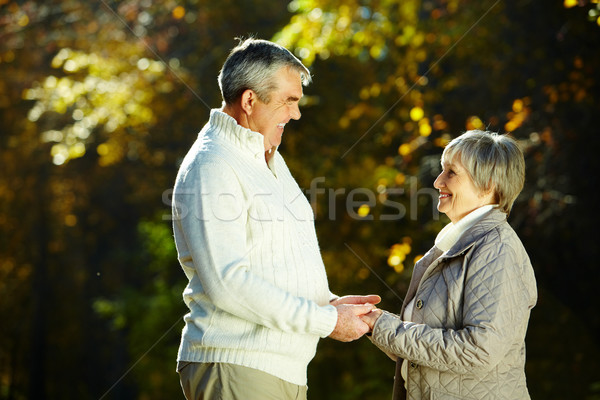 Stok fotoğraf: Romantik · sonbahar · fotoğraf · park · aile