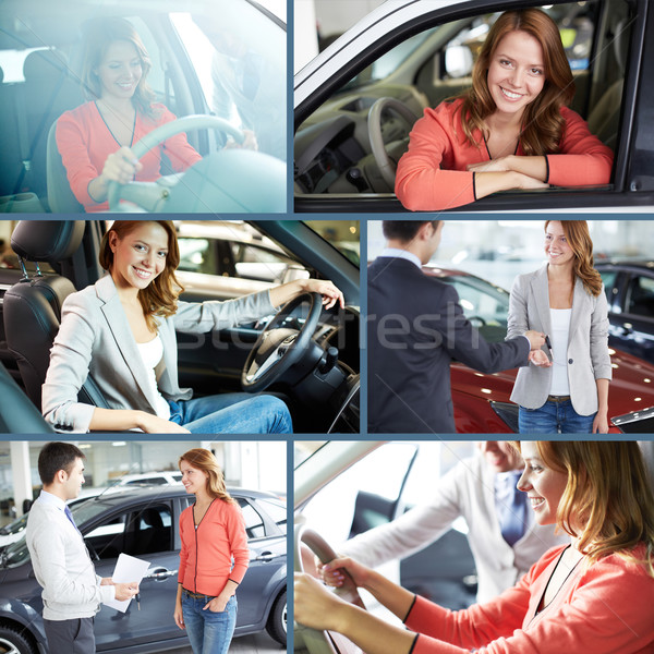 Driver collage elegante donna acquisto Foto d'archivio © pressmaster