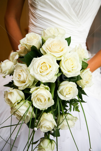 玫瑰 花束 白 裝飾 珍珠 商業照片 © pressmaster