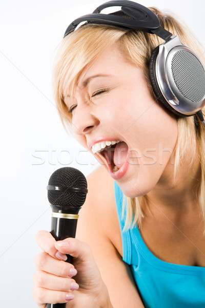 Cantante imagen moderna auriculares Foto stock © pressmaster