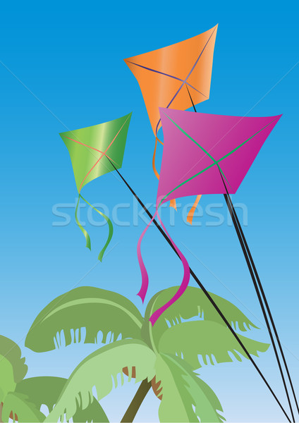 palms and colorful kites Stock photo © pressmaster