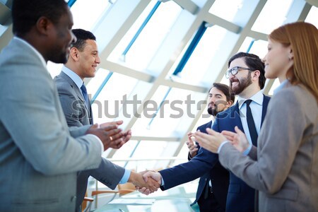 Megállapodás fotó partnerek megbeszélés készít üzlet Stock fotó © pressmaster