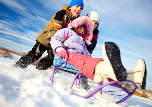 Winter Erholung freundlich Kinder glücklich Zeit Stock foto © pressmaster