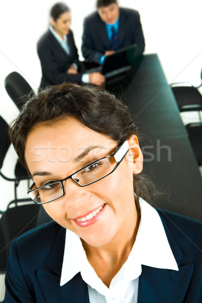 Faccia intelligente volto di donna donna occhiali uomini d'affari Foto d'archivio © pressmaster